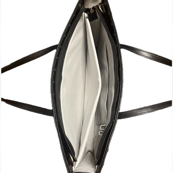 ➕Gold Studded Black Leather Laptop Bag Carrycase ➕ - Picture 6 of 9